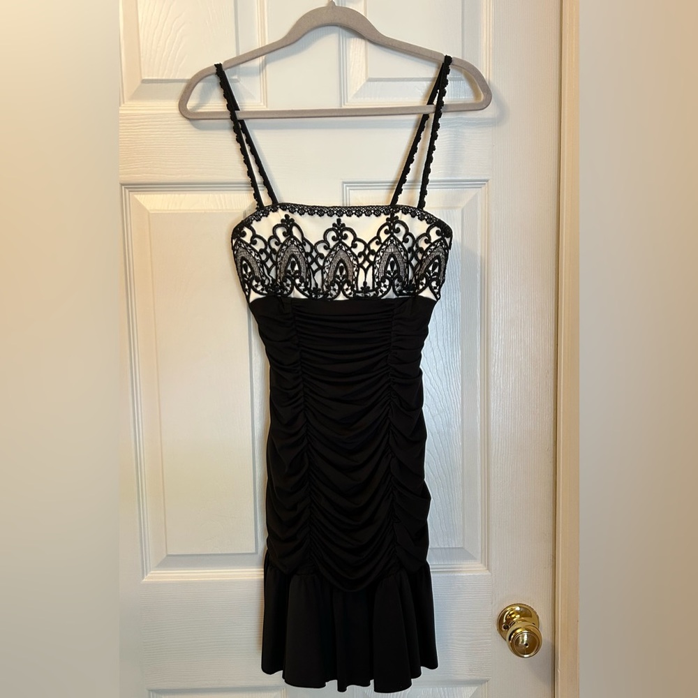 Vintage Jessica McClintock Ruched Dress - Picture 3 of 11